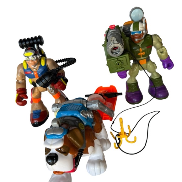 3 Fisher Price Rescue Heroes Rock Miner w/ Backpack Action Figure Mattel - Picture 8 of 8